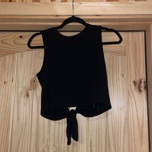 Black tie back tank